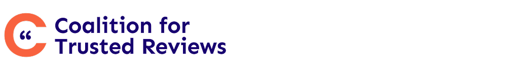 An image that has the words Coalition for Trusted reviews, in a dark Purple font